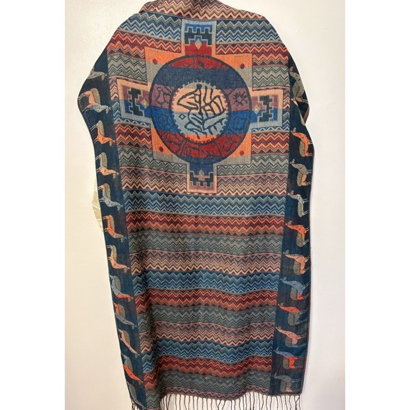 Chevron Design Colorful Llama Scarf Shawl - Picture 1 of 4